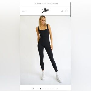 YLLW the Label Able Long black bodysuit size Small